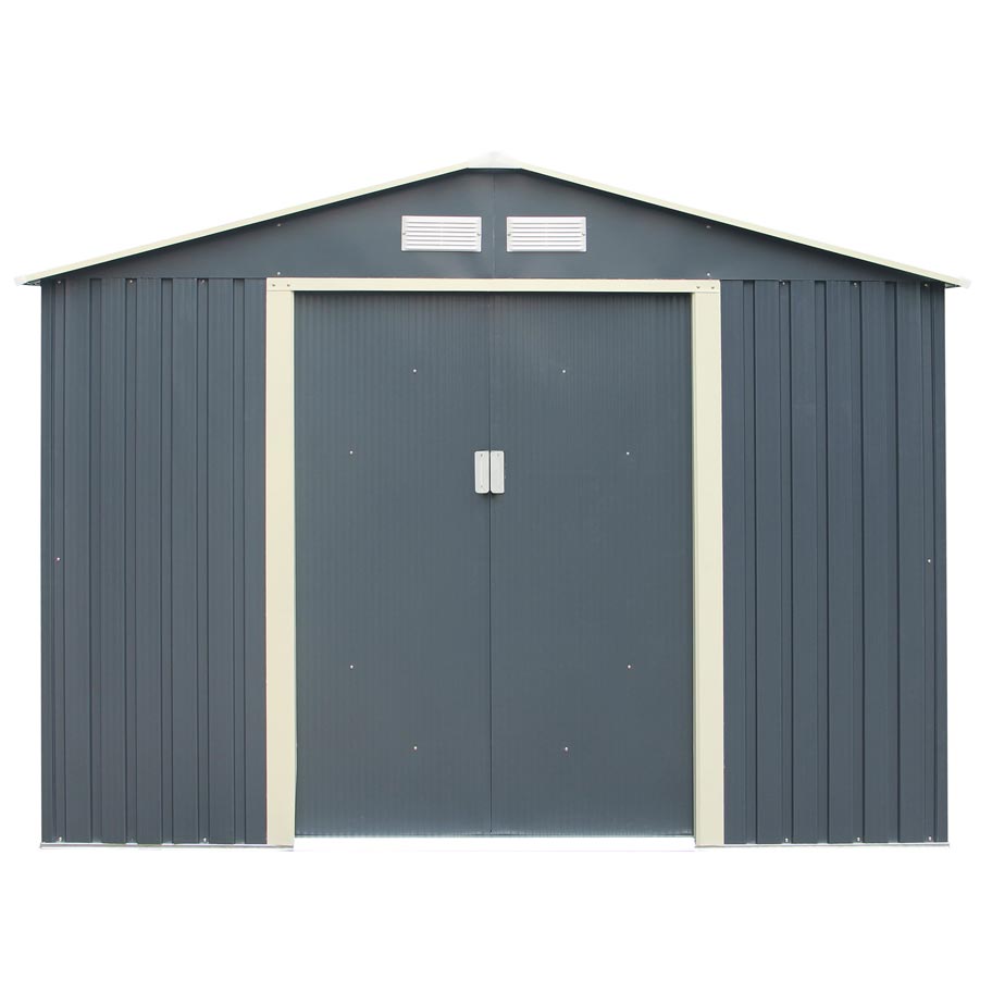 Rowlinson Trentvale Metal Apex Shed 8'x6' - Dark Grey