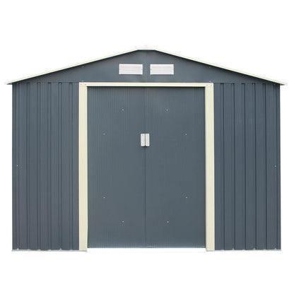 Rowlinson Trentvale Metal Apex Shed 8'x6' - Dark Grey