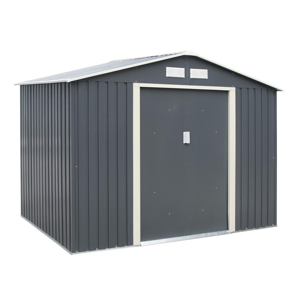 Rowlinson Trentvale Metal Apex Shed 8'x6' - Dark Grey