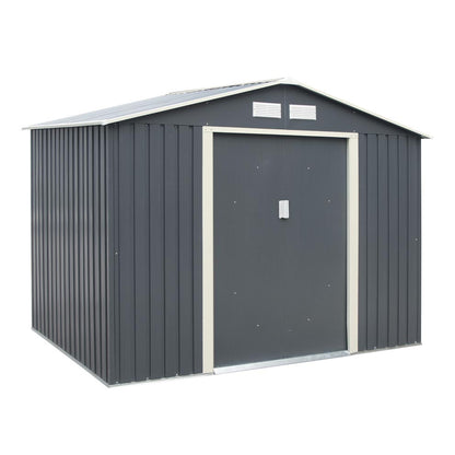 Rowlinson Trentvale Metal Apex Shed 8'x6' - Dark Grey