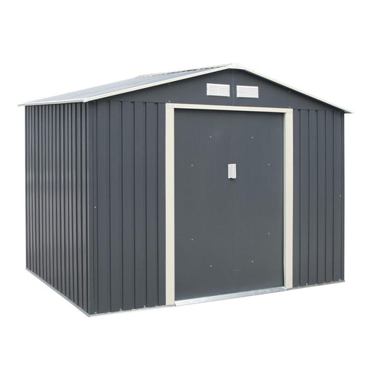 Rowlinson Trentvale Metal Apex Shed 8'x6' - Dark Grey