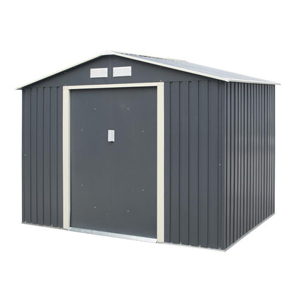 Rowlinson Trentvale Metal Apex Shed 8'x6' - Dark Grey