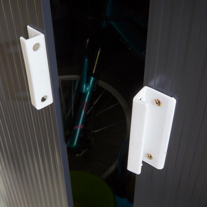 Rowlinson Trentvale Metal Apex Shed 8'x6' - Dark Grey