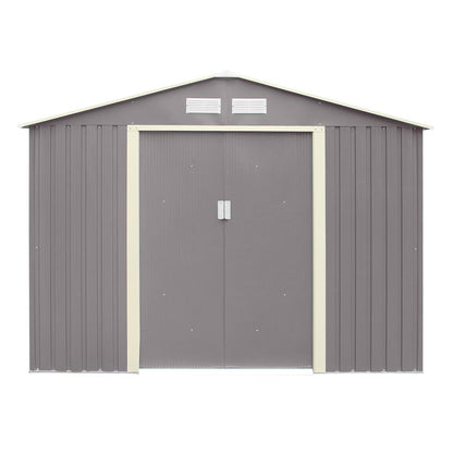 Rowlinson Trentvale Metal Apex Shed 10'x8' - Light Grey