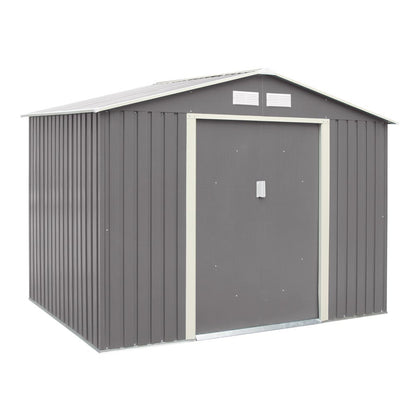Rowlinson Trentvale Metal Apex Shed 8'x6' - Light Grey