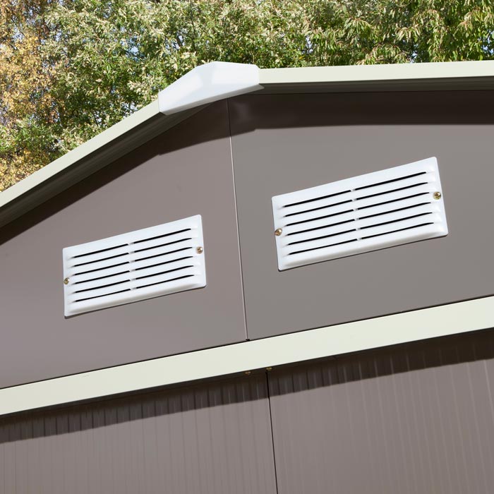 Rowlinson Trentvale Metal Apex Shed 8'x6' - Light Grey