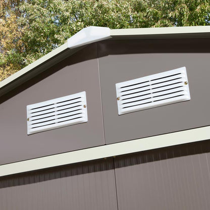 Rowlinson Trentvale Metal Apex Shed 8'x6' - Light Grey