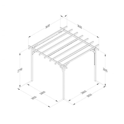 Ultima Pergola - 3.6 x 3.6m with Canopy