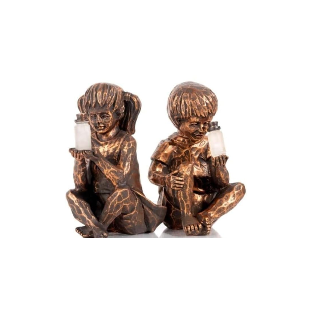Solar Boy & Girl Resin Garden LED Ornaments