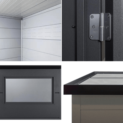 Telluria 13x10ft Eleganto Plus Heavy Duty Steel Shed - 3.9m x 3m