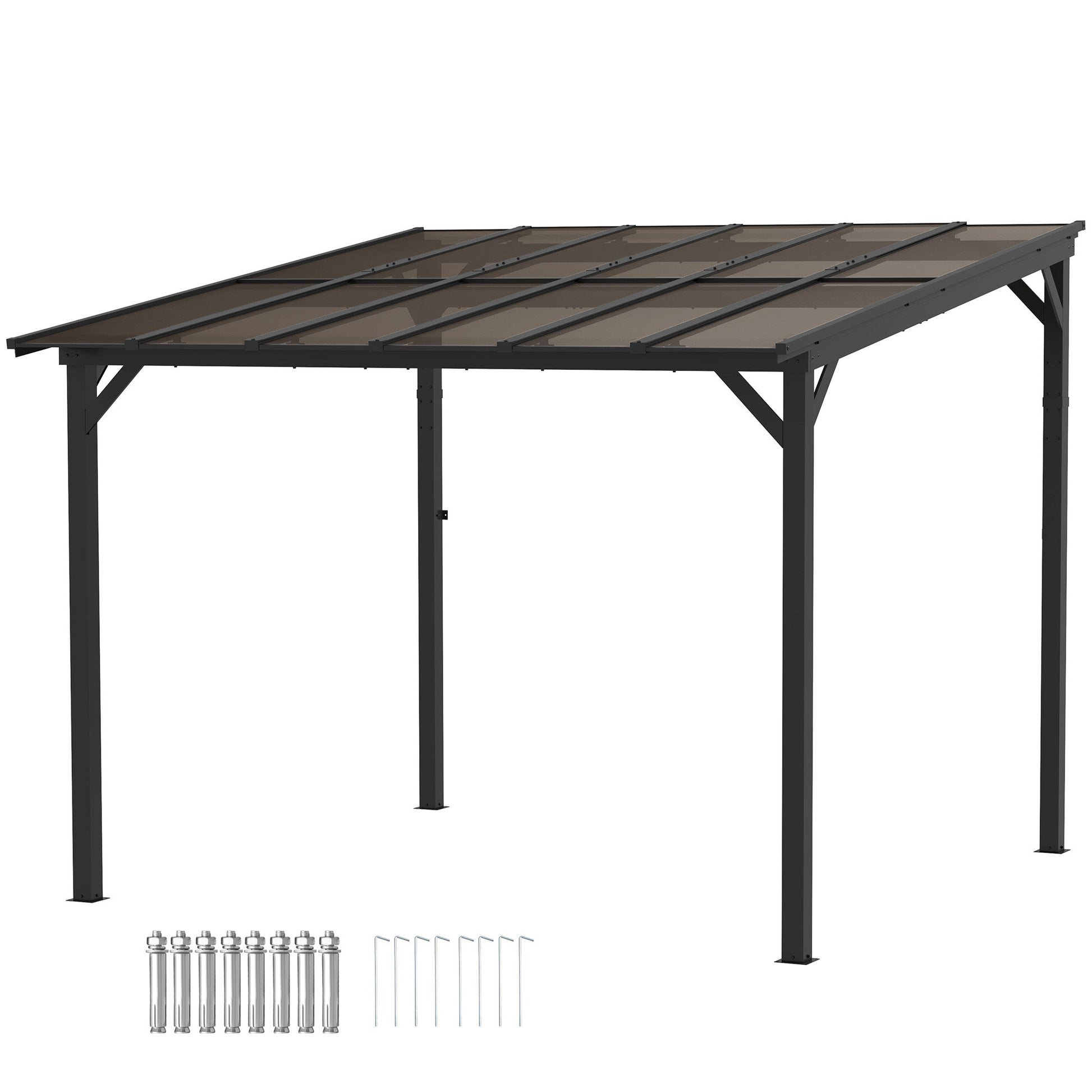 3 x 3(m) Pergola Kit Gazebo with UPF 50+ and Waterproof Polycarbonate Roof - 428L x 294W x 258H cm - Taylors Garden Buildings