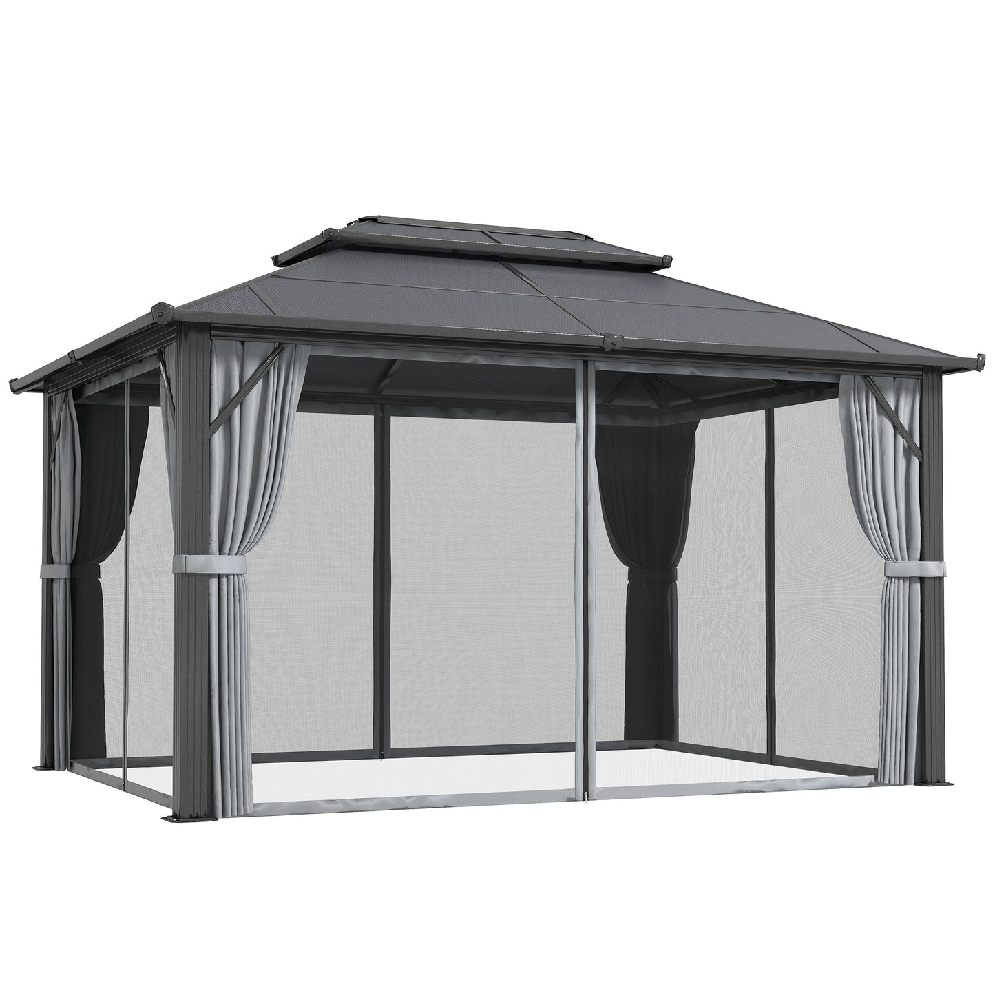Outsunny 3x4m Polycarbonate Hardtop Gazebo with Aluminium Frame