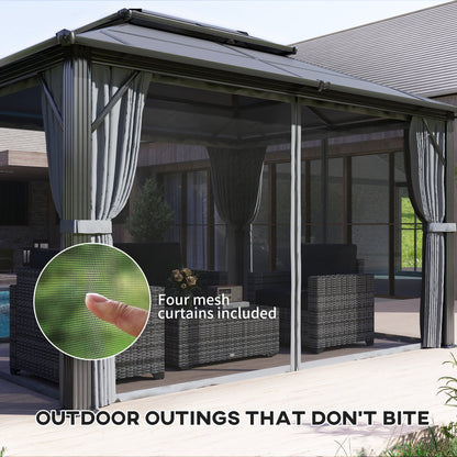 Outsunny 3x4m Polycarbonate Hardtop Gazebo with Aluminium Frame