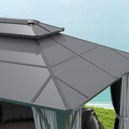 Outsunny 3x4m Polycarbonate Hardtop Gazebo with Aluminium Frame