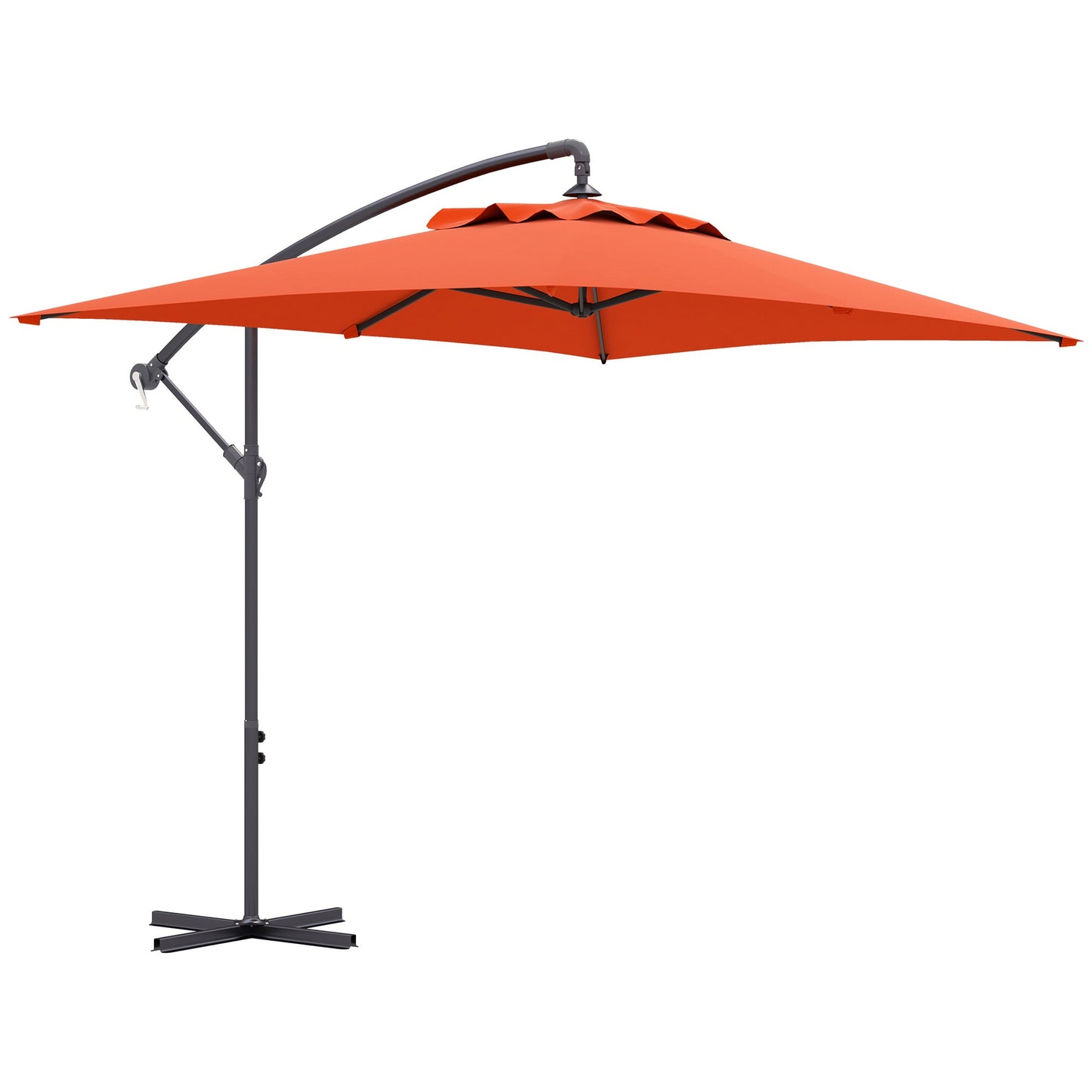 Outsunny 3 m Cantilever Parasol with Cross Base, Crank Handle