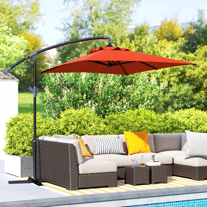Outsunny 3 m Cantilever Parasol with Cross Base, Crank Handle