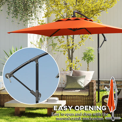 Outsunny 3 m Cantilever Parasol with Cross Base, Crank Handle