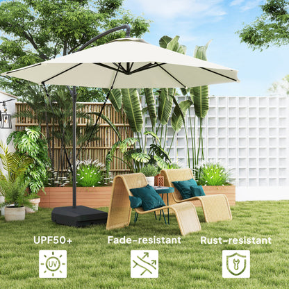 Outsunny Garden Cantilever Parasol with Cover Weighted Base Wind Strap
