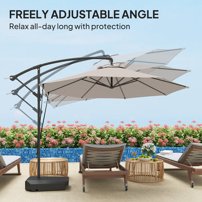 Outsunny Garden Cantilever Parasol with Cover Weighted Base Wind Strap