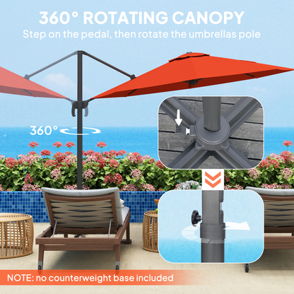 Outsunny 3 x 3(m) Cantilever Parasol Garden Umbrella with Cross Base