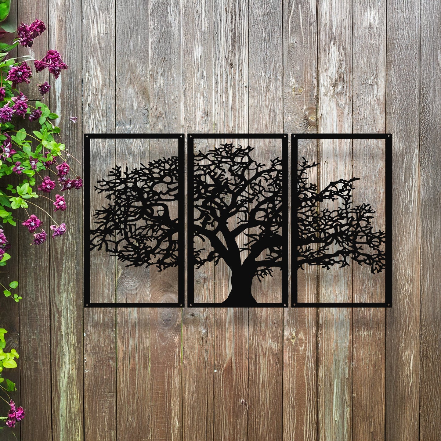 SunCatcher Wall Art Set of Three Panels Tree