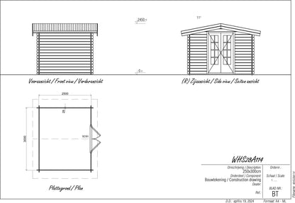 Apex 2.5m x 3m Log Cabin