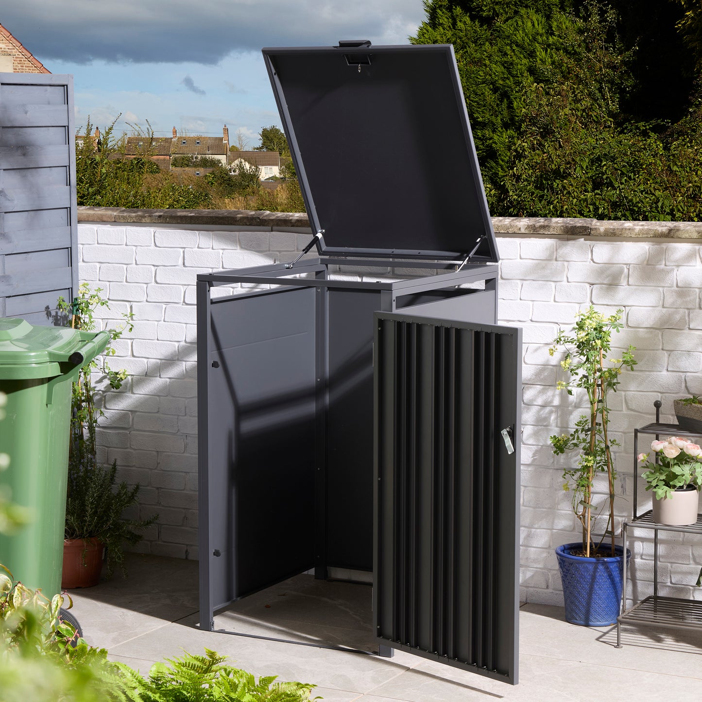Rowlinson Wimbledon Single Bin Store - Anthracite/Oak
