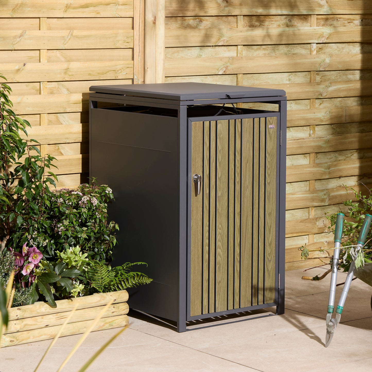 Rowlinson Wimbledon Single Bin Store - Anthracite/Oak