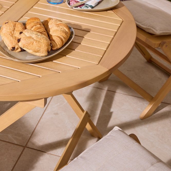 Ashdown Folding 4 Seat Dining Set With Cushions