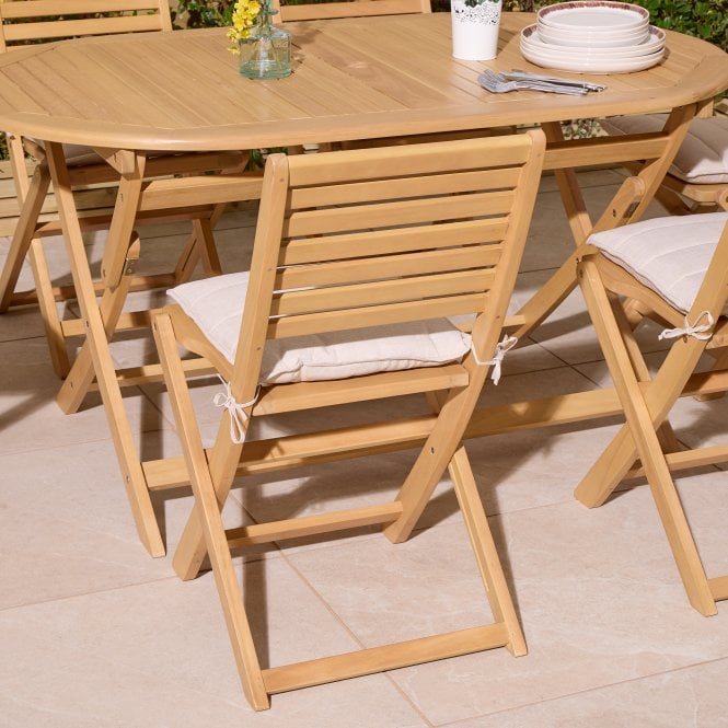 Ashdown Folding 6 Seat Oval Dining Set With Cushions