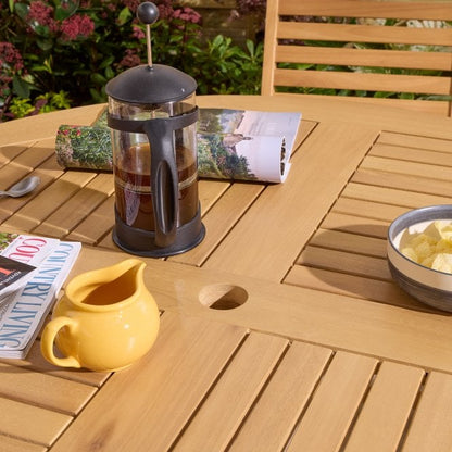 Ashdown Folding 6 Seat Round Dining Set With Cushions