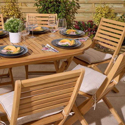 Ashdown Folding 8 Seat Oval Dining Set With Cushions
