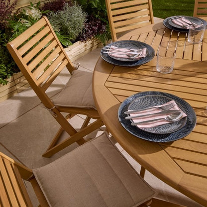 Ashdown Folding 8 Seat Round Dining Set With Cushions