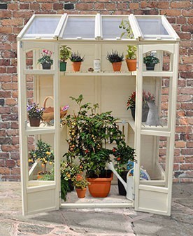 Victorian Tall Wall Greenhouse with Auto Vent
