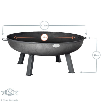 XL Cast Iron Fire Pit 100cm