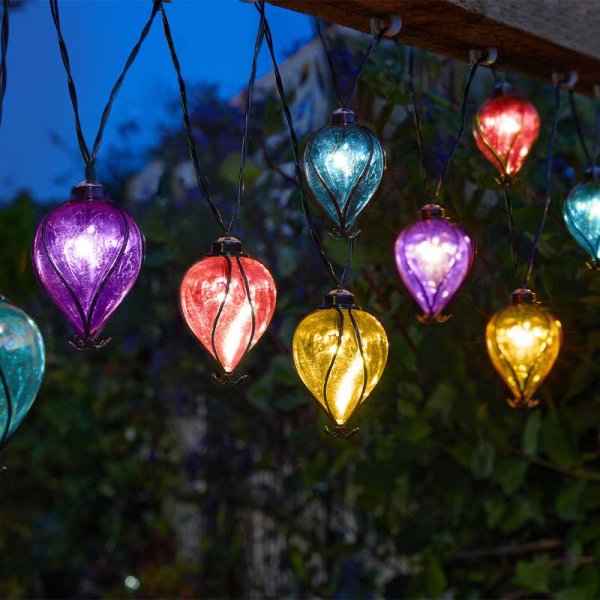 Balloon Rainbow Solar String Lights Outdoor Garden 10 Lights 3.8m