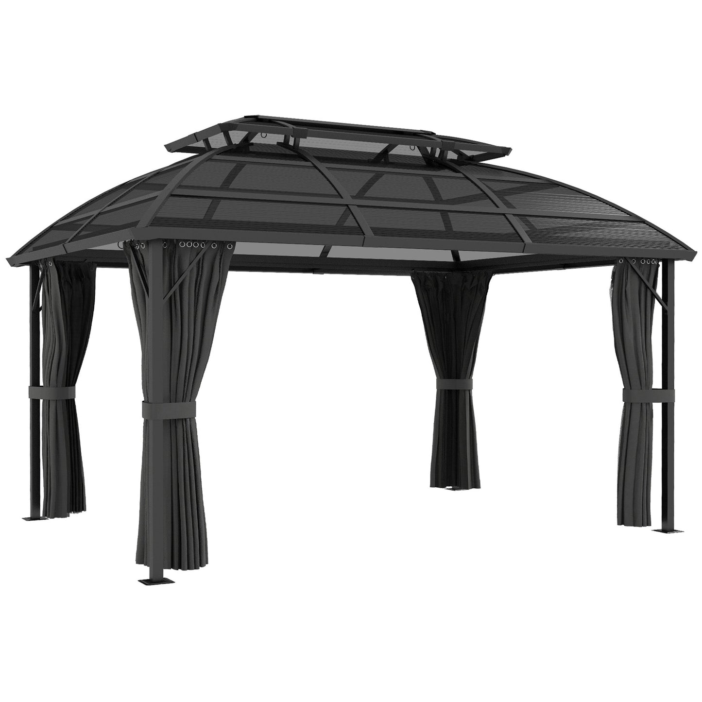 Outsunny 4 x 3(m) Polycarbonate Gazebo for Lawn, Yard, Patio, Deck