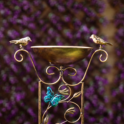 Bronze Effect Bird Bath Garden Trellis – Weatherproof Outdoor Bird Feeder