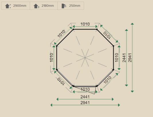Lugarde Prima Leonie Summerhouse 2.5m diameter