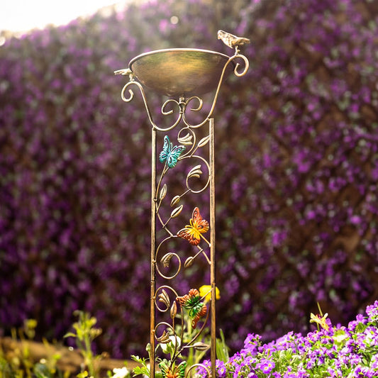 Bronze Effect Bird Bath Garden Trellis – Weatherproof Outdoor Bird Feeder