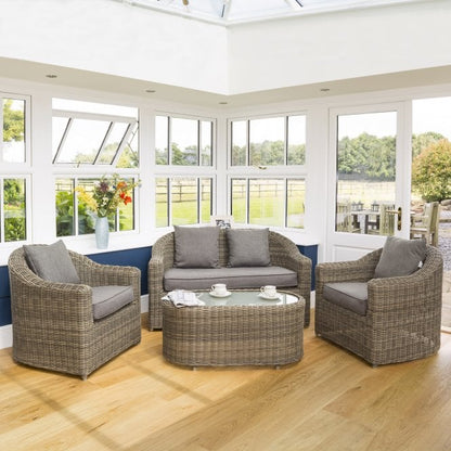 Rowlinson Bunbury Sofa Lounging Set Natural or Grey