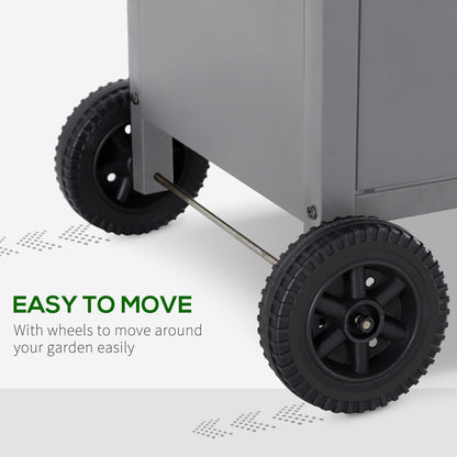 Outsunny Gas BBQ Grill 4 + 1 Stainless Steel Burner Garden Barbecue Cooker