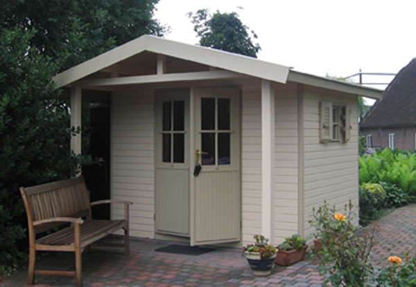 Contemporary shed with attractive canopy 7'9x7'9