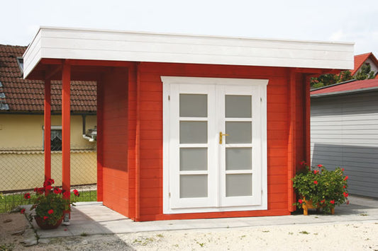 Portland5 Log Cabin with Storage and Canopy 2.45mx2m