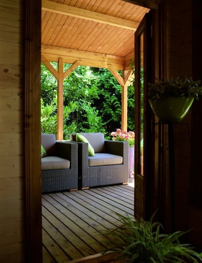 Cyprus Log Cabin with Veranda Terrace 6.0 x 6.0m