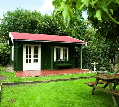 Malibu Log Cabin and Terrace 4mx4m including Floor