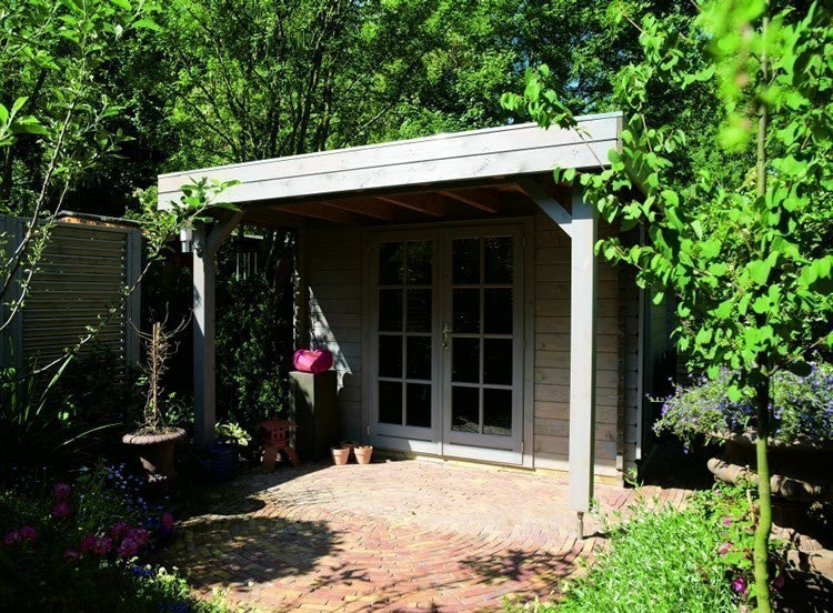 Aberdeen Flat Roof Log Cabin 3.0x4.5m (Inc Canopy)