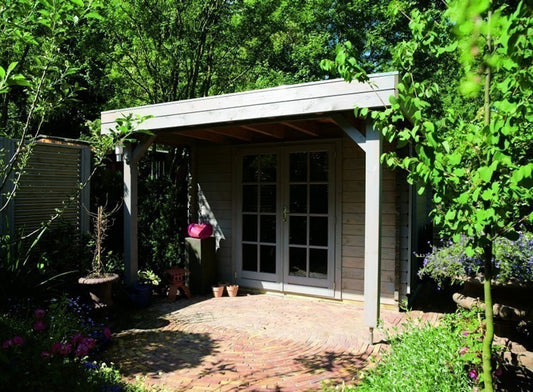 Aberdeen Flat Roof Log Cabin 3.0x4.5m (Inc Canopy)