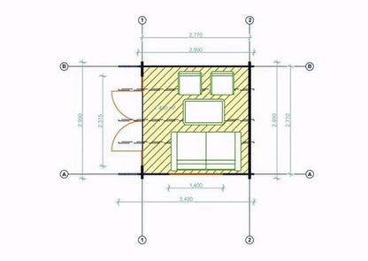 Brighton Log Cabin 3mx3m - 44mm