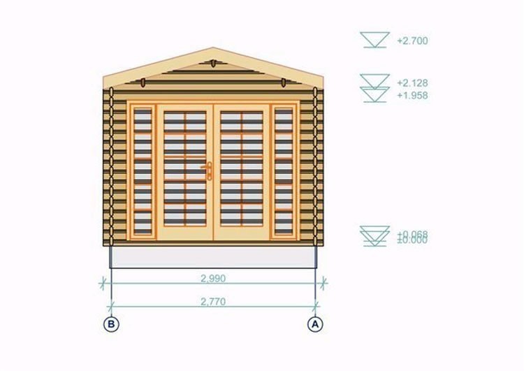 Brighton Log Cabin 3mx3m - 44mm